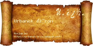 Urbanek Áron névjegykártya